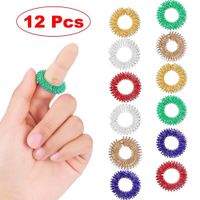 12pcs Spiky Sensory Finger Rings Acupressure Set Silent Stress Relief Fidget Toys O2AP