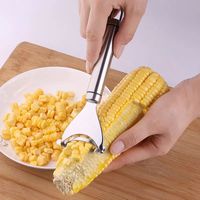 Edelstahl -Mais -Stripper -Dreschgerät Easy Peeling Corn Kerneler Schäler Obst und Gemüsewerkzeuge Mais Stripper FY5307 0606