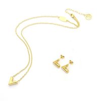 20 design mix simple Jewelry sets heart letter pendant letter earrings long necklace Fashion Stainless Steel 18K Gold silver rose 247H