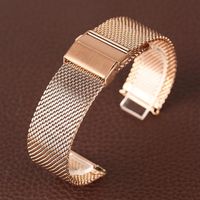 Watch Bands Rose Gold 18/20/22mm Band Mesh Stainless Steel Strap Fold Over Clasp WristWatches Replacement Bracelet Cinturino Orolo214x