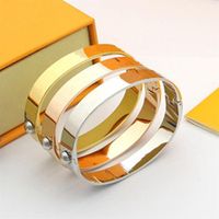 Unisex Love Bracelets Mens Bangle Women Diamond Gold Cuff Fashion Stainless Steel Classic Wide Bracelet Engagement Party Jewelry294l