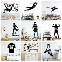 Wall Stickers Large Football Soccer Custom Name FC Decals For Kids Boys Room Mural Bedroom Decor Decal StickerWallWall