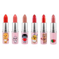 Kakao Friends Lipstick Collection Pink Collection 6 Shades Real aluminio Pipe Powder Kiss Lustre Lustre Laveing ​​Lipsticks de lápiz mate y brillante maquillaje