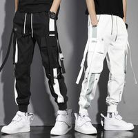 Calça masculina cargo masculina moda de verão esportes de hip-hop soltos macacão de massa de bolso casual calças masculinas machos calças de moletom PLUS TAMANHO