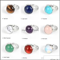Solitaire Ring Rings Jewelry 10Mm 12Mm Natural Gem Stone Tig...