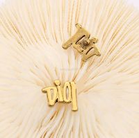 20 Choose 18K Gold Plated Luxury Brand Designers Letters Stud Clip Chain Geometric Famous Women 925 Silver Metal Crystal Rhinestone Pearl