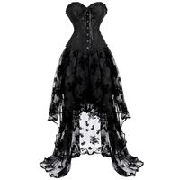 Корсетские платья юбка набор пачка кружево сексуальные переоборудованные корсеты для женщин готика готика плюс костюм бурлеск корсет викторианский черный 220524