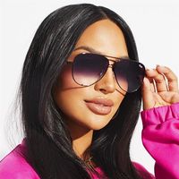 Hoher Schlüssel Pilot Sonnenbrille Mode Quay Design Wandergläser für Frauen Gradient Laien Brillen Frau Mujer 220518