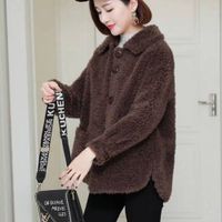 Fur Integrated Women's Coat Haining Sheep Sheared Leather Short Designers Autumn and Winter Granular Velvet Large PNYZ