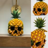 Autres arts et artisanat Tendance Style Pineapple Skull Statue Home Living Room Decoration Resin Crafts