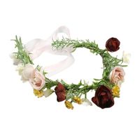 Headpieces 1Pc Bride Wedding Floral Crown Head Band Party Wreath Garlands Ribbon Headdress Silk Daisy Flower Hairband For WomenHeadpieces