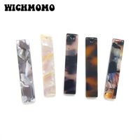 Charms 6 Pieces 35mm High Quality Rectangular Acetic Acid Resin Smooth Pendant For DIY Earring Jewelry AccessoriesCharms