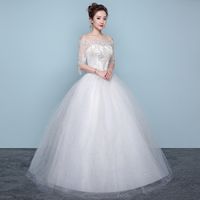 Einfache Atmosphäre Hochzeitskleid 2022 Neue Temperament Braut Slim Slim Slim Schultergericht Koreanische Art