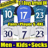 S-4xl 22 23 Fans de joueurs fils Bale Kane Soccer Jersey Hojbjerg Bergwijn KulusEvski Lo CelSo 2022 2023 Lucas Bentancur Football Shirts Uniforms Men Kids Kit