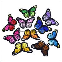 Sewing Notions Tools Apparel 10 Pcs Embroidery Big Size Butterfly Ironed On And Sewed Patches Patchwork Accessories Embroidered Applique F