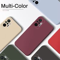 Casos de telefone de silicone líquido quadrado para Xiaomi Redmi Nota 10 9 9 8 Pro 10s 9s Poco F3 X3 NFC 10 10T 11 Lite Ultra Slim Soft Cover