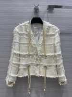 밀라노 활주로 재킷 2022 봄 여름 V 목 긴 소매 여성 디자이너 코트 브랜드 동일 스타일 겉옷 0328-1