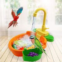 Altre forniture per uccelli vasca da bagno per pappagalli con rubinetto divertenti pappagalli automatici per la piscina vasca da doccia per piccoli brids canarino