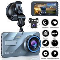4" 2.5D HD 1080P Dual Lens Car DVR Video Recorder Dash Cam Smart G-Sensor Rear Camera 170 Degree Wide Angle Ultra HD Resoluti197h