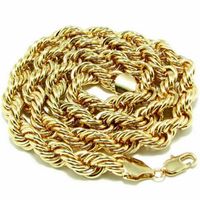 18K Gold chain necklace Metal 10mm thick 90cm long chain necklace199W