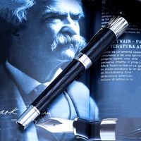 Classic Great Writer Edition Mark Twain Black / Blue Ballpoint Pen School Stationery Luxurs Ball Pens sin caja
