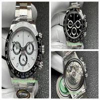 BT Better Factory Extra-Thin Watches 40mm x 12.2mm 116500 Panda 904L Steel Ceramic Chronograph CAL.4130 Movement Mechanical Automa221m