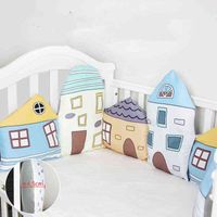 Bumpers In The Crib Bed Nordic Style Crib Surround House Mountain Style Baby Children's Bed Decoration Anti-collision Head G220421