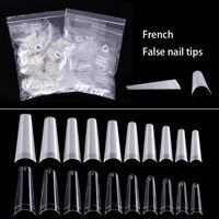 500pcs False Nail Art Tips French Natural Transparent Coffin False Nails Tips Acrylic UV Gel Nail Polish Manicure3009