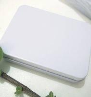 Boyutu: 109 * 80 * 25mm beyaz teneke kutu şeker metal kasa usb cep telefonu kablosu paketleme kutusu
