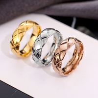 Titanium Steel Silver Love Ring Men and Women Lozenge Rings For Lovers Fashion Casal Ring Gift