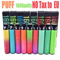 E Cigaretter Puff XXL VAPE PEN 1600 PULDS Disponibla Vape Starter Kit Förfylld 6.5 ml POD Rökning Oljepatroner