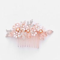 Hair Clips & Barrettes SLBRIDAL Rose Gold Crystal Rhinestone Flower Leaf Wedding Jewelry Comb Bridal Headpieces Accessories Bridesmaids Wome