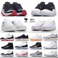 [Mit Box] AIR JORDAN 11 RETRO LOW GS shoes25-jähriges Jubiläum 11 11s Concord Bred High Space Jam Herren Womens Basketballschuhe Jubiläumskleid Gamma Blue Jumpman Sneakers