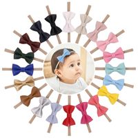 Baby Girls 2.55 Inch Solid Bow Headband Elastic Hairbands Toddler Headwear Children Hair Accessories Beautiful HuiLin C690