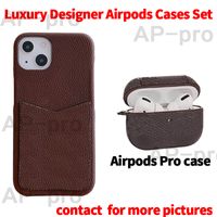 UPS Designer Airpods Case and Phone Cases For iPhone 13 12 Pro Max Fashion Print Back Cover Mobile Shell Card Holder Pocket Case With Box
