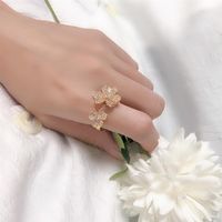 Clover rings Individual fashion trend Nordic style lady lucky grass flower Dance accessories freight Popular ring Celebrities274q