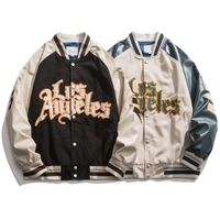 Men' s Jackets Letter Embroidery Baseball Jacket Women&#...