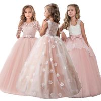 Girl&#039;s Dresses Fancy Girl Flower Petals Dress Children Bridesmaid Outfits Elegant Kids For Girls Party Prom Gown Princess Costume 6 14Y