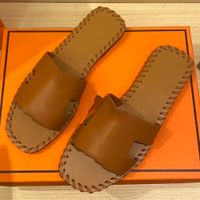 Designer Women Slippers Genuine Leather H summer Oran Sandals Flat Flip Flop Crocodile Skin Slides Ladies Beach Sandal Party Wedding Slipper With Box
