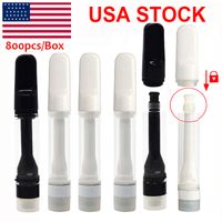 USA Stock Vape Cartridges Full Ceramic Carts Press On 0.8ml Empty Disposable Vape Pen 510 Thread Vaporizer Snap on Tip Thick Oil No Heavy Metal Atomizers 2 Day Delivery
