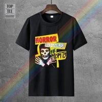 Men's T-Shirts Misfits Punk Band Horror Business Fiend 2 Sided T-Shirt Glenn Danzig High Quality Tee ShirtMen's