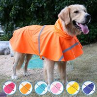 Hundekleidung Regenmantel mit reflektierender Streifen Regenponcho -Jacke für wasserdichte Kleidung Verstellbarer Haustiermantel kleiner mittelgroße große Hundedogsdog