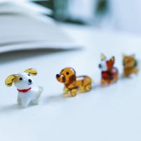Oggetti decorativi Figurine Figurine uniche Ornamento per cani in vetro Lunga durata della vita Ornamenti per animali dettagliati cucciolo cucciolo di cucciolo