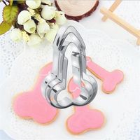 Baking Moulds 3pcs/set Adult Sexy Penis Shape Cookie Cutter For Biscuit Mold Fondant Cake Decoration Metal Kitchen Tool Birthday P2348