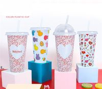 24z Farbe ändern REUSALBE Tasse Kaffee Tumbler Party Cups mit Deckeln und Strohhalme Party Wasserflasche Kaltes Trinken 710ml Seaway GWA12835