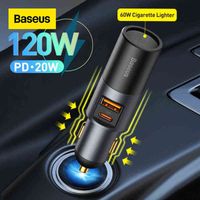 Baseus 120W Car Charger Auto Cigarette Lighter For 12-24V Car Socket Splitter For IPhone Mobile Phone Charger Adapter H220512