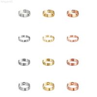 Love Rings Womens Designer Ring Couple Jewelry Band Titanium Steel With diamonds Casual Fashion Street Classic Gold Silver Rose Op271g
