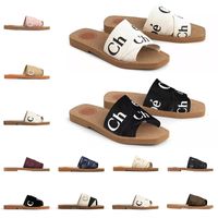 women woody mules flat sandals beige slides designer canvas lace slippers white black sail womens fashion outdoor beach slipper shoes