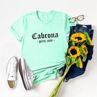 Stampa per lettere per maglietta femminile comoda a manica corta casual cotone neon verde harajuku tops estate o-scollo magliette più dimensioni