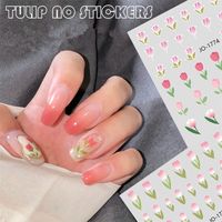 DIY Art Tulip Flower Etiquetas de uñas 3D Adhesivo Transferencia Etiqueta Etiquetas Decoración Decoración Flores Nails Stick
